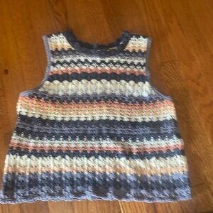 Universal thread colorful knit crochet sleeveless sweater vest medium